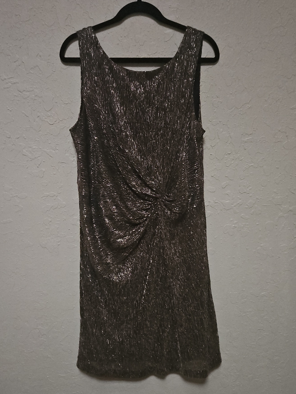 Calvin Klein Metallic Twist-Front Sleeveless Dress - Black And Gold - NWOT